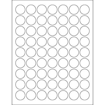 1" Glossy White Circle Laser Labels - 6300/Case