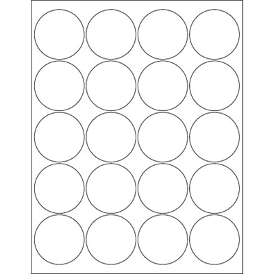 2" Glossy White Circle Laser Labels - 2000/Case