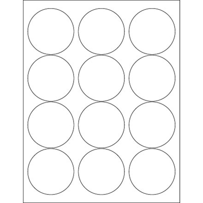 2 1/2" Glossy White Circle Laser Labels - 1200/Case