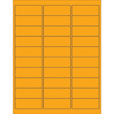 2 5/8 x 1" Fluorescent Orange Removable Rectangle Laser Labels - 3000/Case