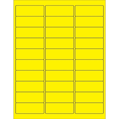 2 5/8 x 1" Fluorescent Yellow Removable Rectangle Laser Labels - 3000/Case