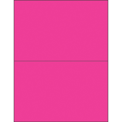 8 1/2 x 5 1/2" Fluorescent Pink Removable Rectangle Laser Labels - 200/Case