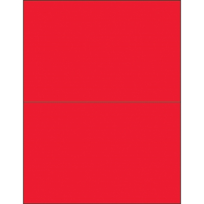 8 1/2 x 5 1/2" Fluorescent Red Removable Rectangle Laser Labels - 200/Case