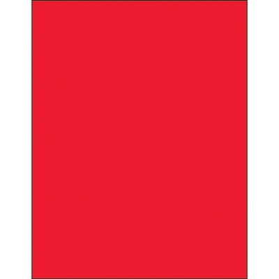8 1/2 x 11" Fluorescent Red Removable Rectangle Laser Labels - 100/Case