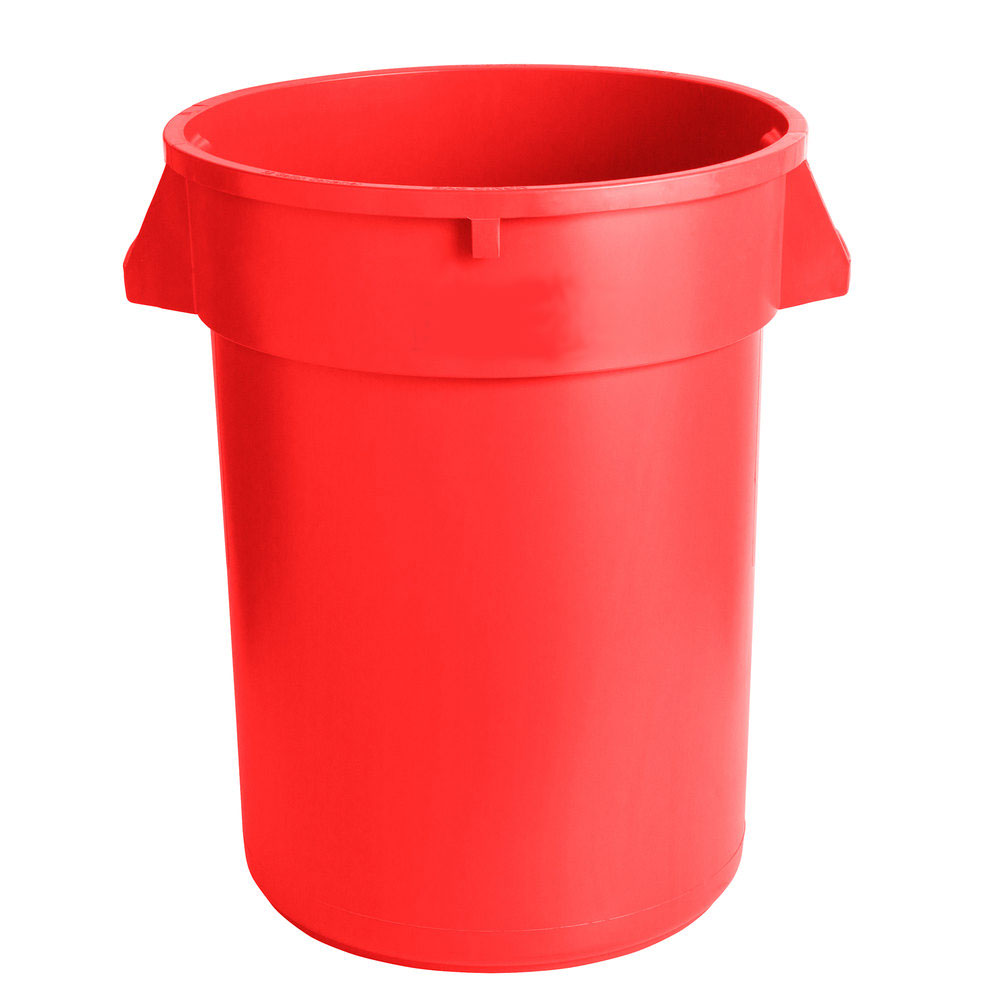 32 Gallon Trash Container - Red - 1/Each