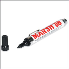 Marsh 88 Dye Type Markers - Black  - 12/CS