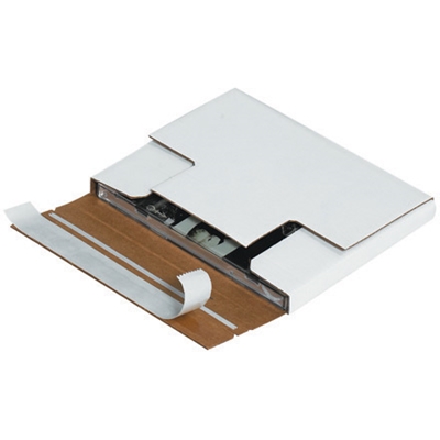 5 7/8 x 5 1/16 x 1/2" White Self-Seal CD Mailers - 200/Bundle