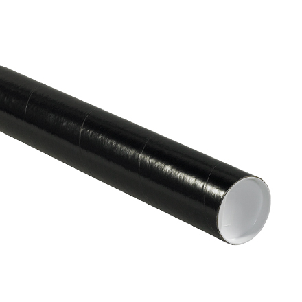 2 x 24" Black Tubes with Caps - 50/Case