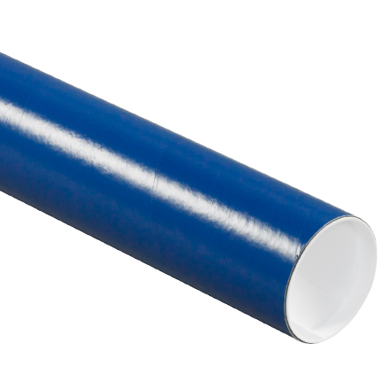 3 x 12" Blue Tubes with Caps - 24/Case