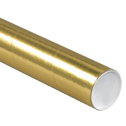 2 x 18" Gold Tubes with Caps - 50/Case