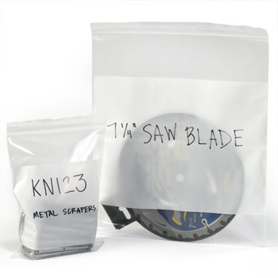10 x 12" - 6 Mil White Block Reclosable Bags - 500/Case