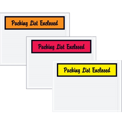 4 1/2 x 6" Orange "Packing List Enclosed" Envelopes - 1000/Case