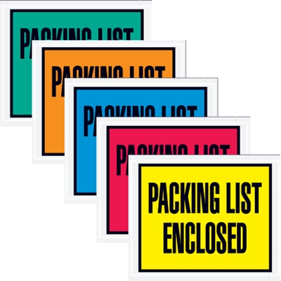 4 1/2 x 5 1/2" Blue "Packing List Enclosed" Envelopes - 1000/Case
