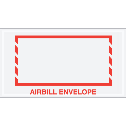 5 1/2 x 10" Red Border "Airbill Envelope" Document Envelopes - 1000/Case