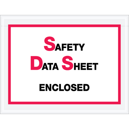 6 1/2 x 5" "Safety Data Sheet Enclosed" SDS Envelopes - 1000/Case