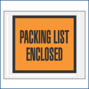 4 1/2" x 5 1/2" "Packing List Enclosed"  - 1000/CS