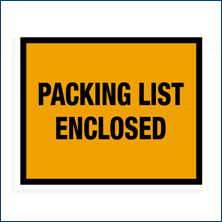 7" x 5 1/2" "Packing List Enclosed"  - 1000/CS