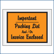4 1/2 x 6" Orange "Important Packing List And/Or Invoice Enclosed" Envelopes - 1000/Case