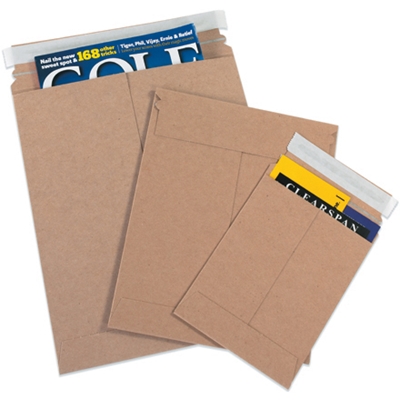 12 3/4 x 15" Kraft Self-Seal Flat Mailers - 100/Case