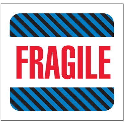 4 x 4" - "Fragile" Labels - 500/Roll