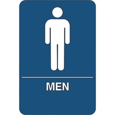 "Men Restroom" ADA Compliant Plastic Sign - 1/Each