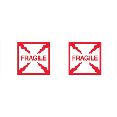 2" x 55 yds. - "Fragile (Box)" (6 Pack) Tape Logic® Pre-Printed Carton Sealing Tape - 6/Case