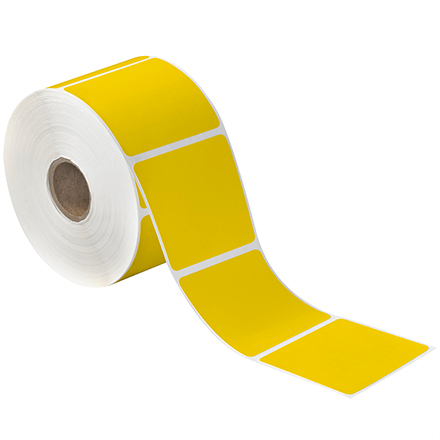 3 x 4" Fluorescent Yellow Inventory Rectangle Labels - 500/Roll