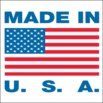 5/8 x 5/8" - "Made in U.S.A." Labels - 500/Roll