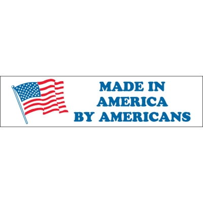 2 x 6" - "Made in America by Americans" Labels - 500/Roll