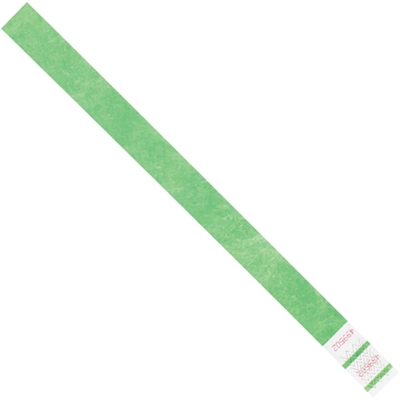 3/4 x 10" Green Tyvek® Wristbands - 500/Case
