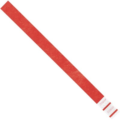 3/4 x 10" Red Tyvek® Wristbands - 500/Case