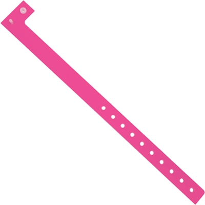 3/4" x 10" Day-Glo Pink Plastic Wristbands - 500/Case