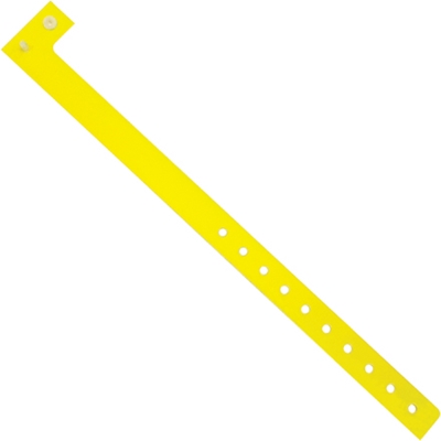 3/4" x 10" Day-Glo Yellow Plastic Wristbands - 500/Case