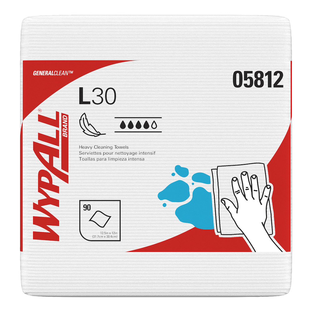 Kimberly Clark® WypALL® L30 Economy 1/4 Fold Wipers Bulk Pack - 1080/12 Boxes @ 90 Case